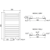 Mexen Uran radiator de baie 800 x 500 mm, 287 W, crom - W105-0800-500-00-01