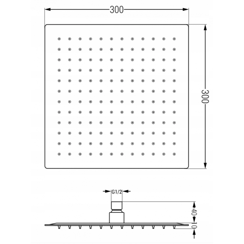 Mexen Slim zuhanyfej 30 x 30 cm, grafit - 79130-66