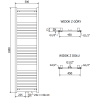Mexen Uran radiator baie 1800 x 500 mm, 633 W, crom - W105-1800-500-00-01