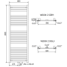 Mexen Uran fürdőszobai radiátor 1800 x 600 mm, 738 W, króm - W105-1800-600-00-01