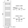 Mexen Hades radiator de baie 1500 x 400 mm, 461 W, crom - W104-1500-400-00-01