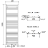 Mexen Hades radiator baie 1500 x 500 mm, 555 W, crom - W104-1500-500-00-01