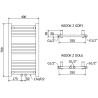 Mexen Mars fürdőszobai radiátor 700 x 400 mm, 188 W, króm - W110-0700-400-00-01