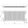 Mexen CV11 radiator din oțel 400 x 1600 mm, conectare inferioară, 1037 W, negru - W611-040-160-70