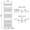 Mexen Mars radiator de baie 1500 x 500 mm, 626 W, antracit - W110-1500-500-00-66