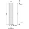 Radiator decorativ Mexen Oregon 1800 x 480 mm, 805 W, antracit - W202-1800-490-00-66