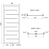 Radiator decorativ Mexen Orlando 1380 x 600 mm, 445 W, antracit - W207-1380-600-00-66