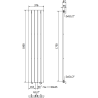 Mexen Boston radiator decorativ 1800 x 376 mm, 740 W, antracit - W213-1800-376-01-66