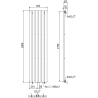 Mexen Boston dekoratív radiátor 1800 x 452 mm, 888 W, antracit - W213-1800-452-00-66