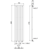 Radiator decorativ Mexen Boston 1800 x 452 mm, 888 W, antracit - W213-1800-452-00-66