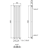 Grătar decorativ Mexen Dallas 1600 x 360 mm, 1039 W, antracit - W214-1600-360-00-66