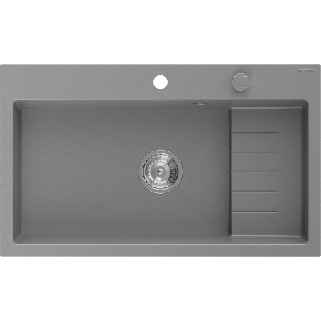 Mexen Omar chiuvetă de bucătărie granit 1-cameră 800 x 480 mm, gri, sifon crom - 6520801005-71