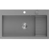 Mexen Omar chiuvetă de bucătărie granit 1-cameră 800 x 480 mm, gri, sifon crom - 6520801005-71
