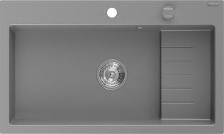 Mexen Omar chiuvetă de bucătărie granit 1-cameră 800 x 480 mm, gri, sifon crom - 6520801005-71