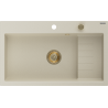 Mexen Omar egykamrás gránit mosogató 800 x 480 mm, bézs, arany szifon - 6520801005-69-G