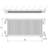 Mexen CV21 radiator de perete 500 x 2200 mm, conexiune inferioară, 2437 W, negru - W621-050-220-70