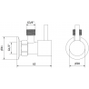 Mexen R1 robinet unghiular pentru baterie 1/2"x3/8", crom - 79970-00