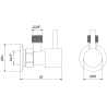 Mexen R1 sarokszelep csaptelephez 1/2"x3/8", fekete - 79970-70