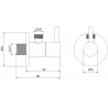 Mexen R2 robinet unghiular pentru baterie 1/2"x3/8", auriu - 79972-50