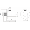 Mexen T supapă unghiulară pentru baterie 1/2"x3/8", alb - 79973-20
