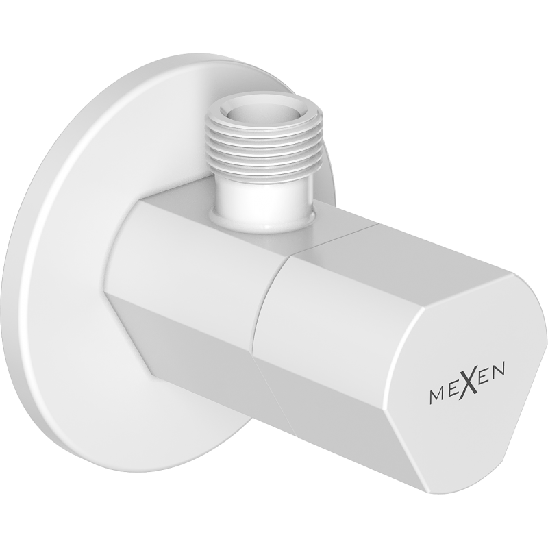 Mexen T robinet unghiular pentru baterii 1/2"x3/8", alb - 79973-20
