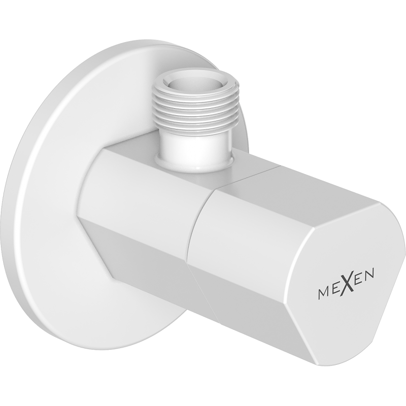 Mexen T supapă unghiulară pentru baterie 1/2"x3/8", alb - 79973-20
