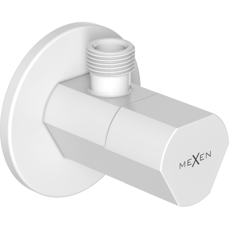 Mexen T supapă unghiulară pentru baterie 1/2"x3/8", alb - 79973-20