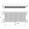 Mexen CC22 fűtőpanel 600 x 900 mm, alsó középső csatlakozás, 1487 W, fehér - W6C22-060-090-00