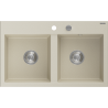 Mexen Hektor chiuvetă granit 2 compartimente 800 x 480 mm, bej, sifon crom - 6521802000-69