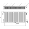 Mexen CC33 fűtőtest 900 x 2800 mm, alsó középső csatlakozás, 8910 W, fehér - W6C33-090-280-00