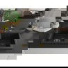 Chiuvetă granit Mexen Hektor cu 2 compartimente 800 x 480 mm, negru/argintiu metalizat, sifon auriu - 6521802000-73-G