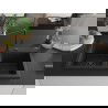 Mexen Hektor chiuvetă de granit cu 2 compartimente 800 x 480 mm, negru/argintiu metalic, sifon negru - 6521802000-73-B