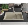 Chiuvetă granitică Mexen Omar 1-cameră 800 x 480 mm, bej, sifon crom - 6520801005-69