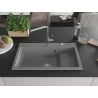 Mexen Omar 1-medencés gránit mosogató 800 x 480 mm, szürke, króm szifon - 6520801005-71