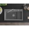 Mexen Omar 1-medencés gránit mosogató 800 x 480 mm, szürke, króm szifon - 6520801005-71