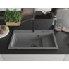 Mexen Omar chiuvetă granit 1 cameră 800 x 480 mm, gri, sifon negru - 6520801005-71-B