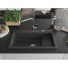 Mexen Omar 1-medencés gránit mosogató 800 x 480 mm, fekete pettyes, króm szifon - 6520801005-76