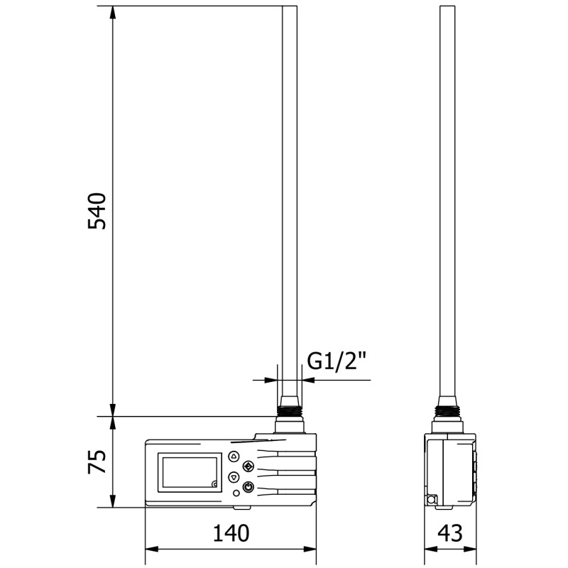 Mexen FA-J1229 600 W-os elektromos fűtőelem, fehér - W959-0600-20