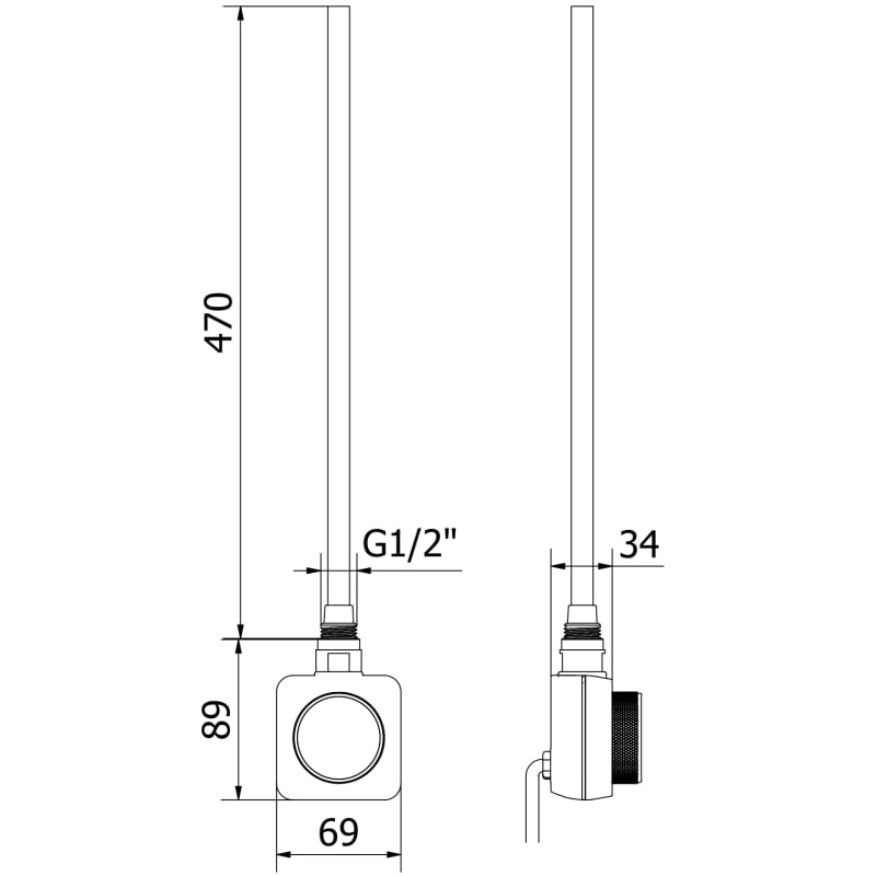Mexen FA-FD14 500 W-os elektromos fűtőtest, fekete - W956-0500-70
