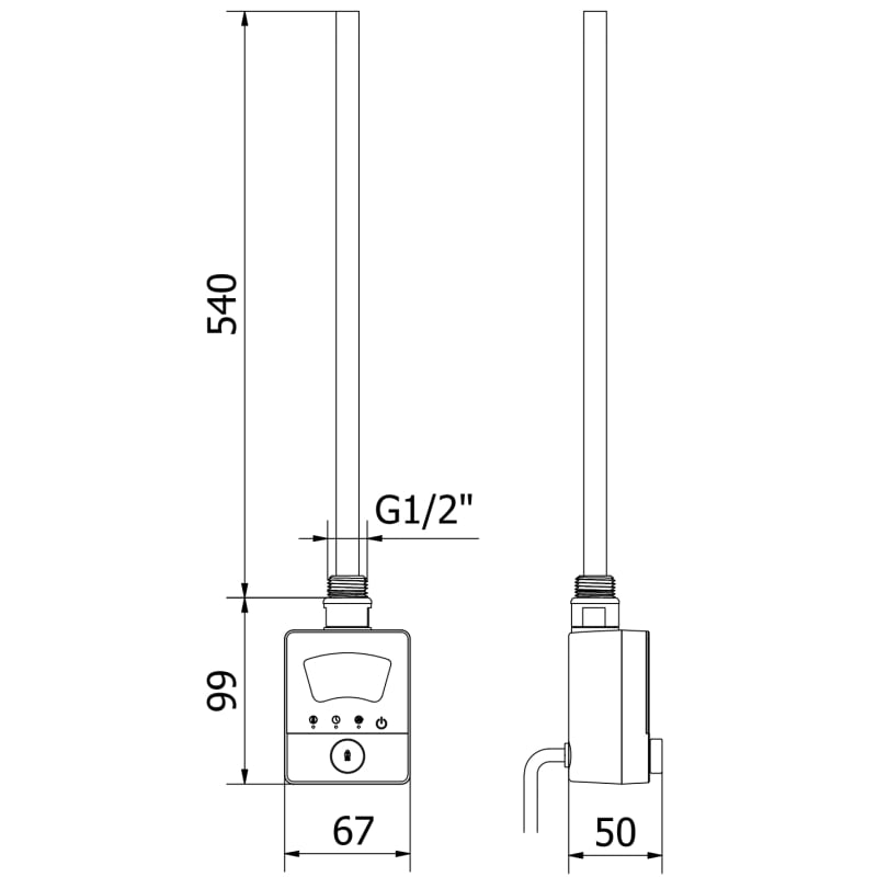 Mexen FA-BG8 600 W-os elektromos fűtőtest, fekete - W957-0600-70