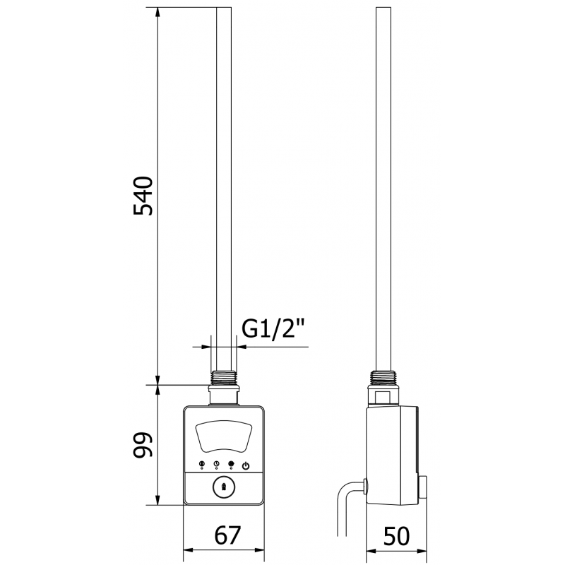 Mexen FA-BG8 rezistență electrică 600 W, albă - W957-0600-20