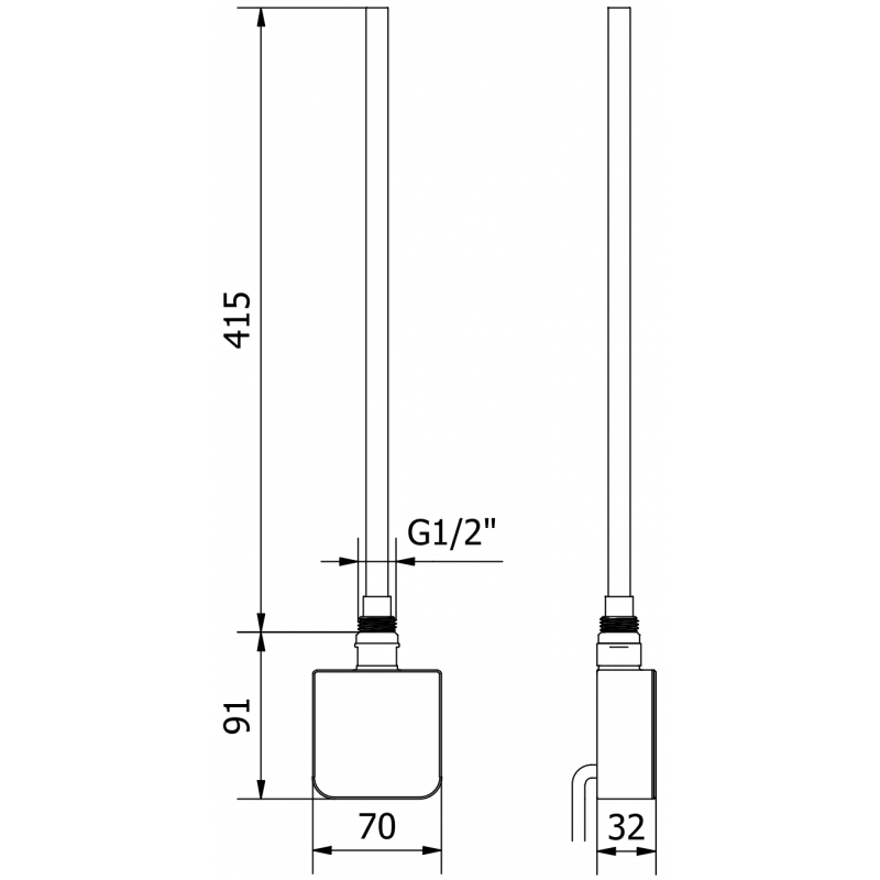 Mexen FA-05W 450 W-os elektromos fűtőelem, fekete - W958-0450-70