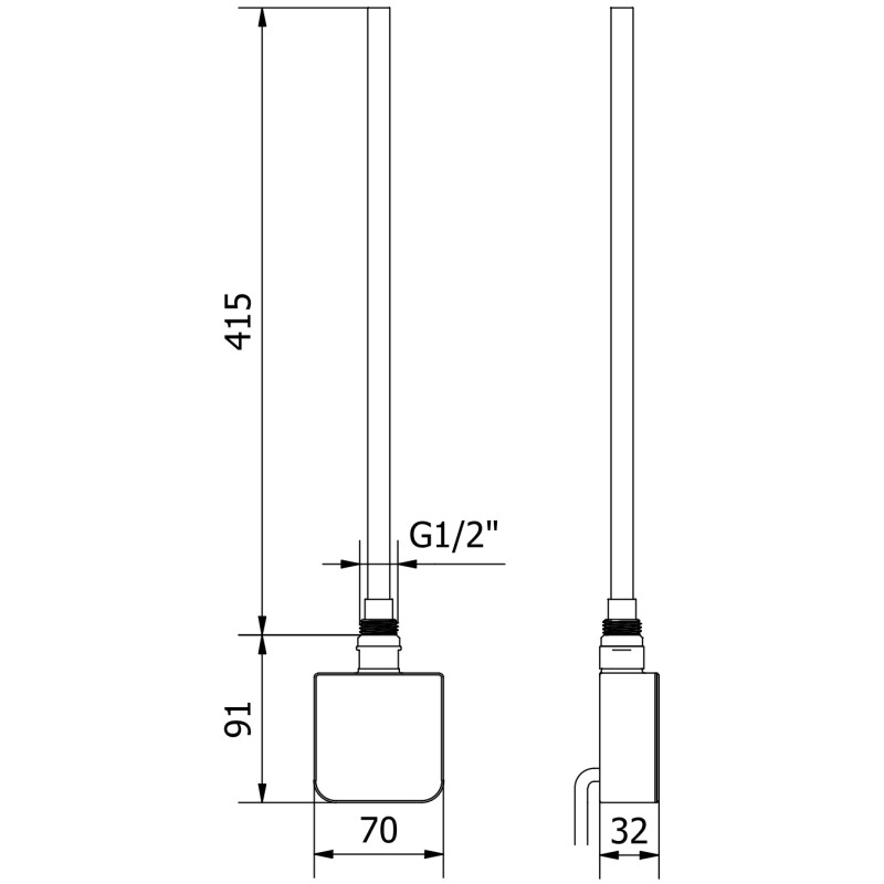Mexen FA-05W 450 W teljesítményű elektromos fűtőtest, fekete - W958-0450-70