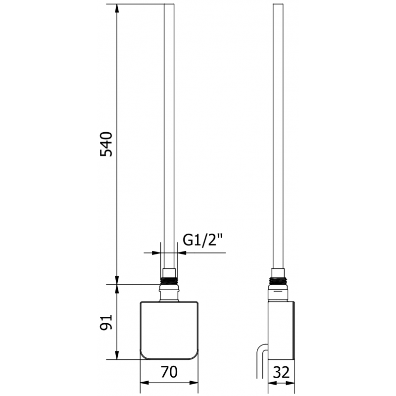 Mexen FA-05W 600 W elektromos fűtőelem, fekete - W958-0600-70