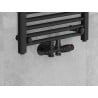 Vanâ ventil de radiator Mexen, unghiular, Duplex, DN50, negru - W907-000-70