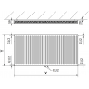 Mexen CC11 lapos radiátor 400 x 2200 mm, alsó középső csatlakozás, 1426 W, antracit - W6C11-040-220-66