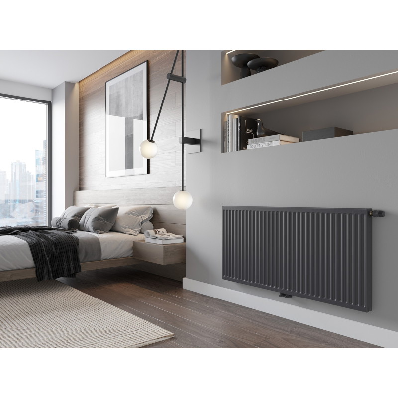 Mexen CC11 lapos radiátor 400 x 2200 mm, alsó középső csatlakozás, 1426 W, antracit - W6C11-040-220-66