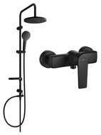Mexen Lynx Set de duș aplicat Erik cu pară de duș și baterie, negru - 745940205-70
