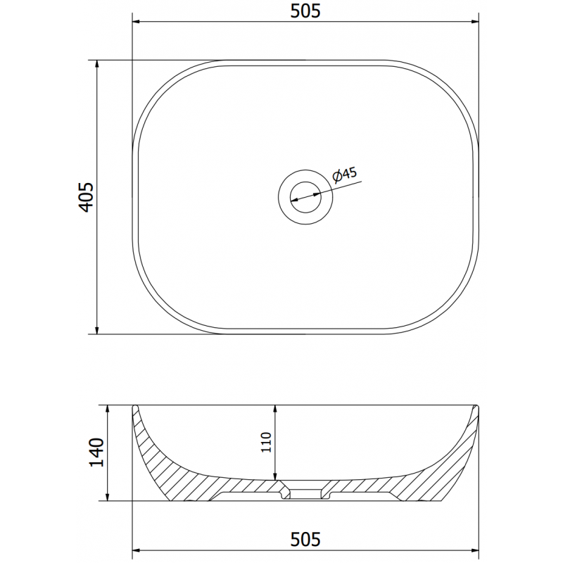 Mexen Rosa lavoar de blat 50 x 40 cm, alb - 21095000