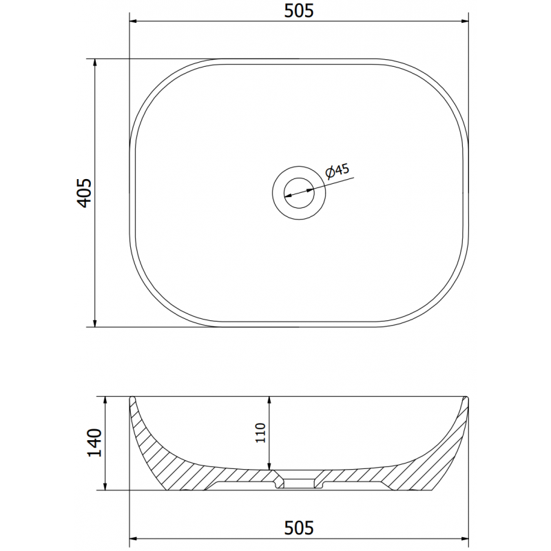 Mexen Rosa munkalapra szerelhető mosdó 50 x 40 cm, rózsaszín matt - 21095044